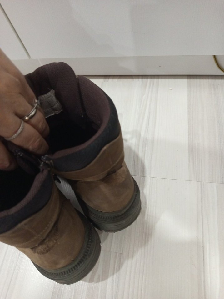 Kahverengi Deri Erkek Biker Bot - Görsel 4