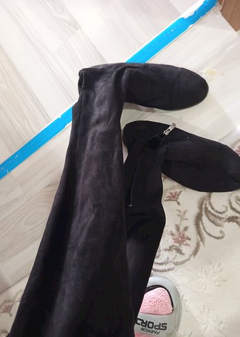 Siyah Dizüstü  süet çizme - Görsel 3