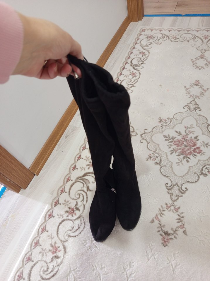 Siyah Dizüstü  süet çizme - Görsel 2