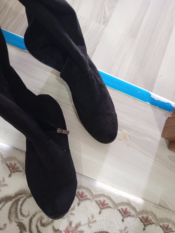 Siyah Dizüstü  süet çizme - Görsel 4
