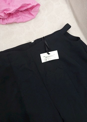 Siyah Pilili Kadın İspanyol Paça Pantolon sıfır - Görsel 3