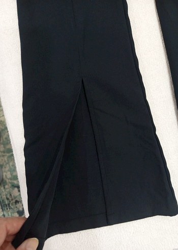 Siyah Pilili Kadın İspanyol Paça Pantolon sıfır - Görsel 4