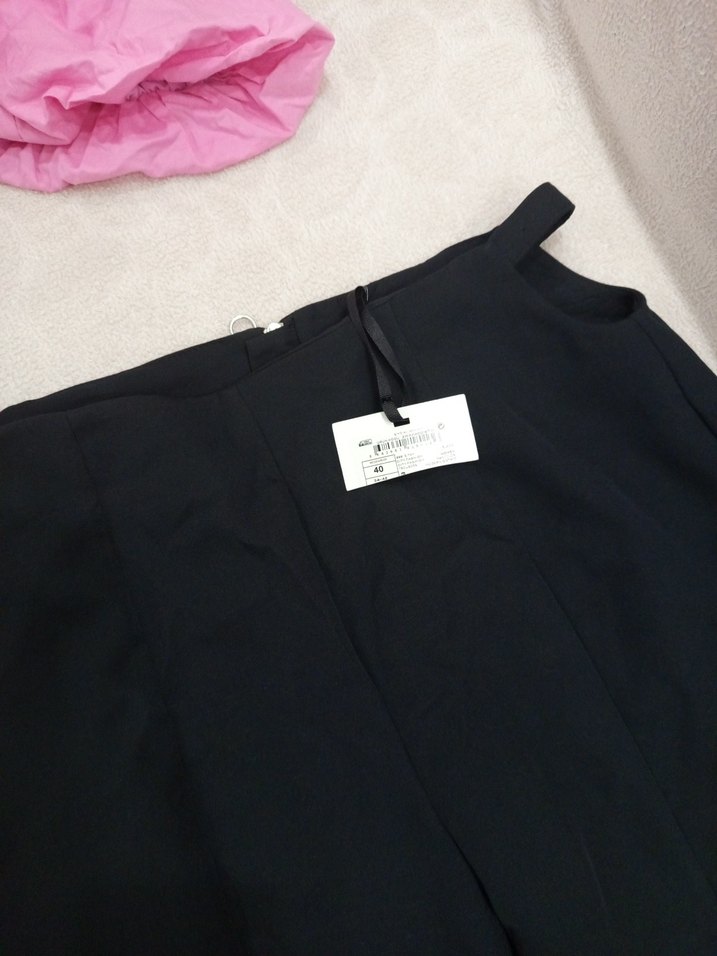 Siyah Pilili Kadın İspanyol Paça Pantolon sıfır - Görsel 3