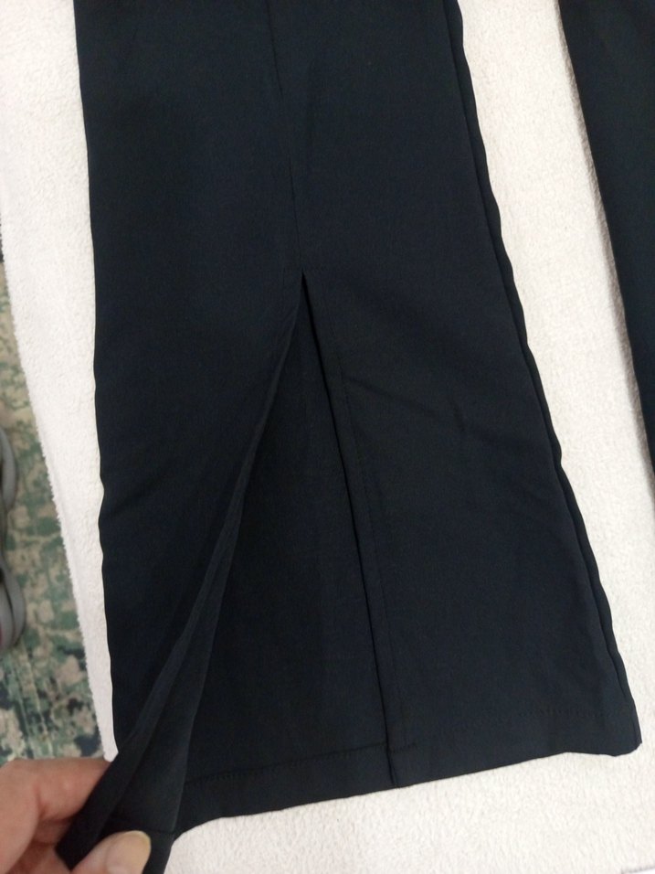 Siyah Pilili Kadın İspanyol Paça Pantolon sıfır - Görsel 4