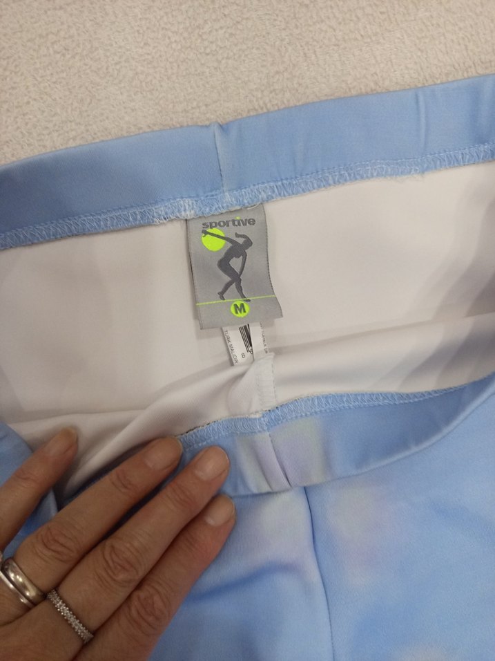 Elastik Bel Bağcıklı Batik Desenli Tayt - Görsel 2