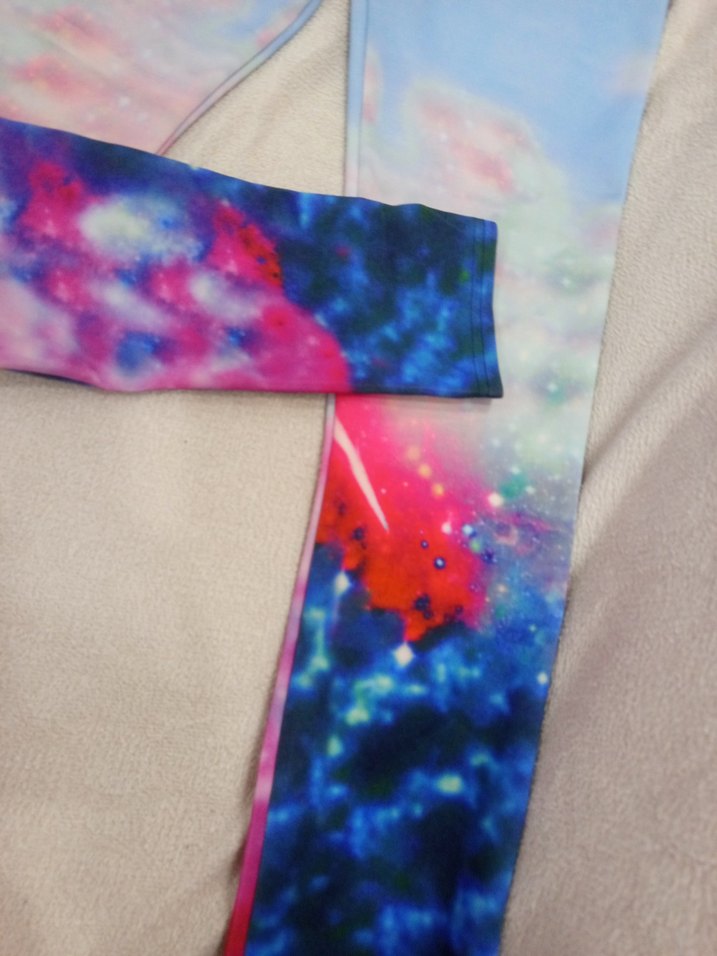 Elastik Bel Bağcıklı Batik Desenli Tayt - Görsel 5