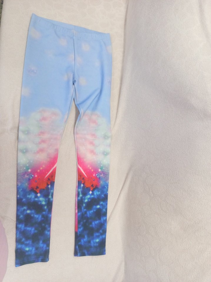 Elastik Bel Bağcıklı Batik Desenli Tayt - Görsel 4