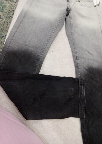 Kadın Gri Bağlamalı Street Style Kot Pantolon - Görsel 2