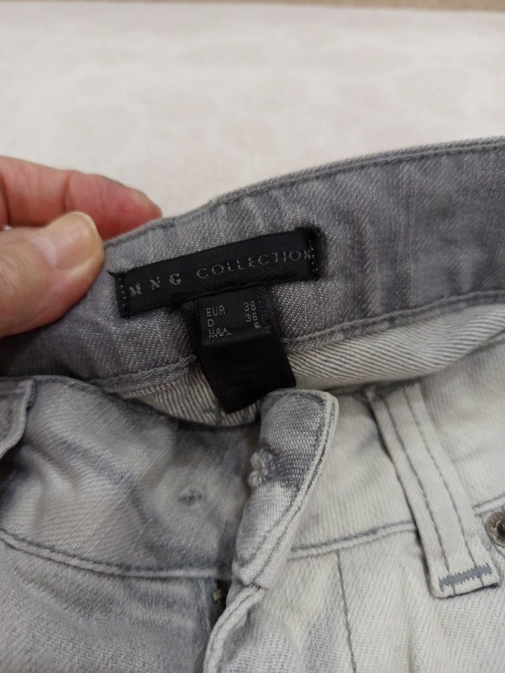 Kadın Gri Bağlamalı Street Style Kot Pantolon - Görsel 5