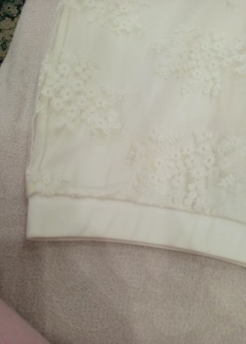 Beyaz Bohem Straplez A-Line Gelinlik - Görsel 4