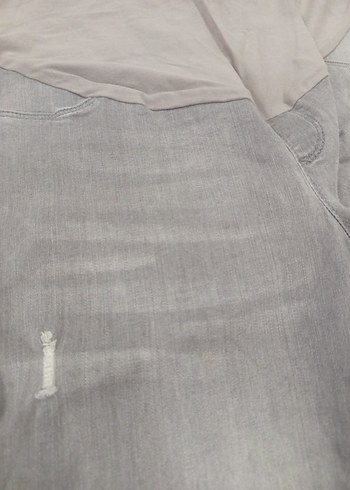 Gri Kadın Denim Rahat Kesim hamile Pantolon - Görsel 2