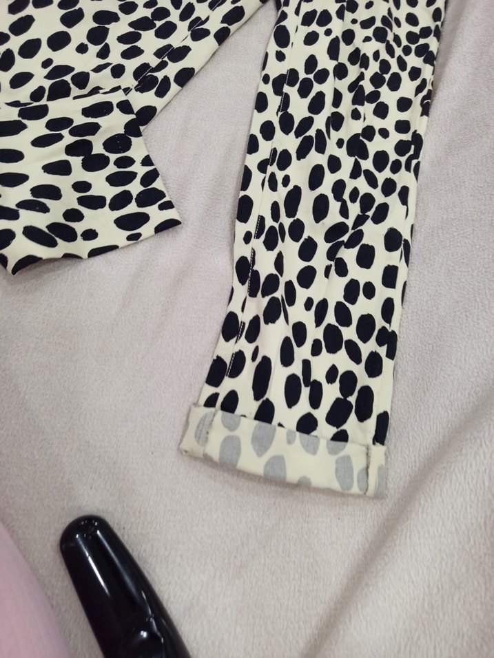 Düğmeli Leopar Desenli Kadın Kumaş Pantolon - Görsel 4