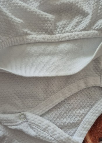 Uzun Kollu Beyaz Pamuklu Bebek Body - Görsel 5