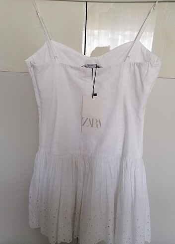 xs Beden Zara beyaz elbise 