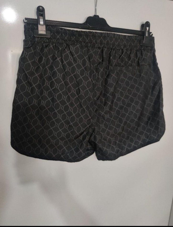 Erkek Siyah Mini Bağcıklı Yüzme Şortu - Görsel 2