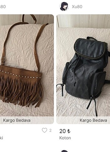 Zara El ve sırt çantası 