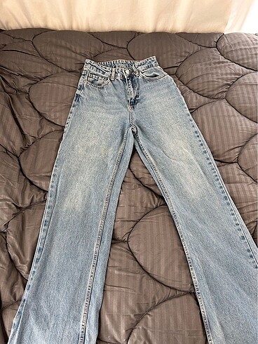 yuksek bel wideleg jean