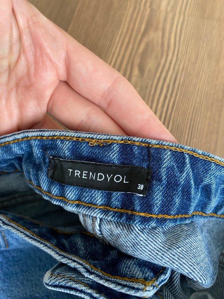 Kadın Bol Kesim Midi Boy Kot Pantolon - Görsel 3