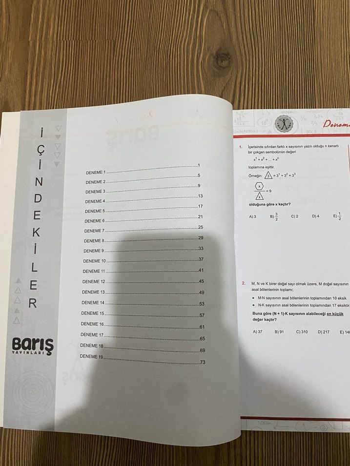 Barış Yayınları AYT Matematik Konu Denemeleri - İlk 10 Soru - Görsel 2