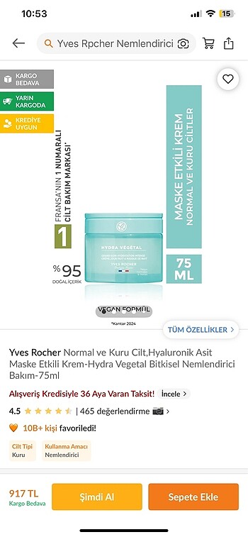 Beden Renk yves rocher