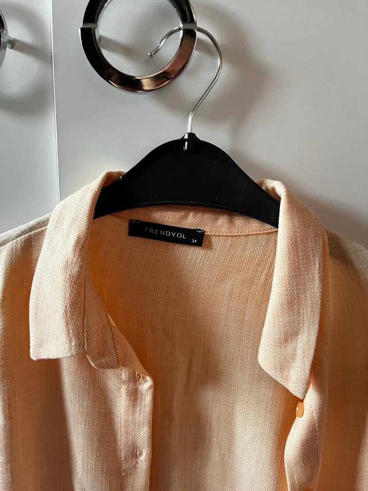 Bej Kadın Keten Gömlek - Görsel 2
