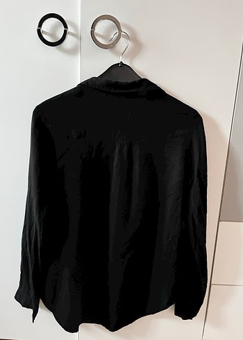 Siyah Kadın Uzun Kollu Gömlek - Görsel 4