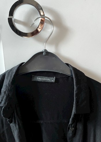 Siyah Kadın Uzun Kollu Gömlek - Görsel 3