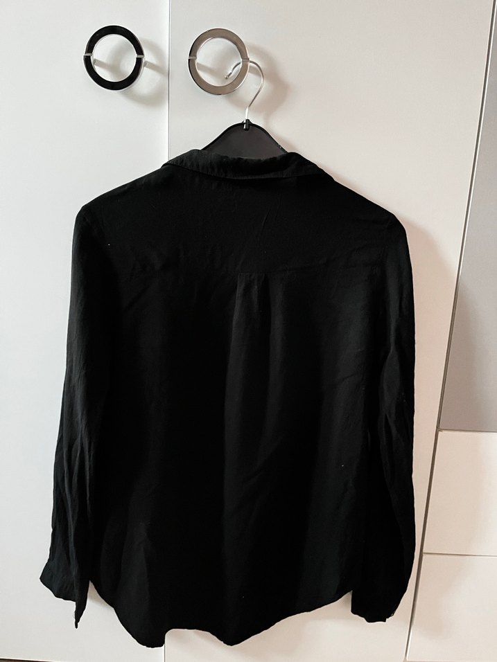 Siyah Kadın Uzun Kollu Gömlek - Görsel 4