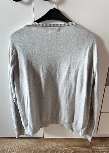 Gri Uzun Kollu Örgü Kadın Hırka - Görsel 3