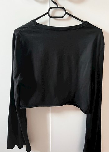 Siyah Uzun Kollu Salaş Keten Bluz - Görsel 3