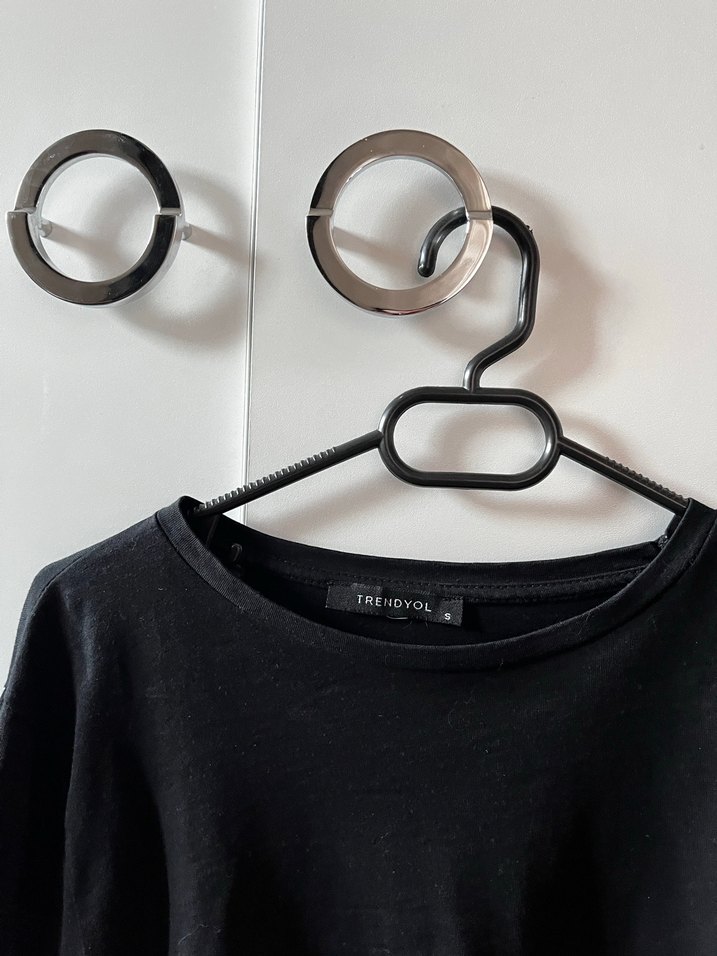 Siyah Uzun Kollu Salaş Keten Bluz - Görsel 2