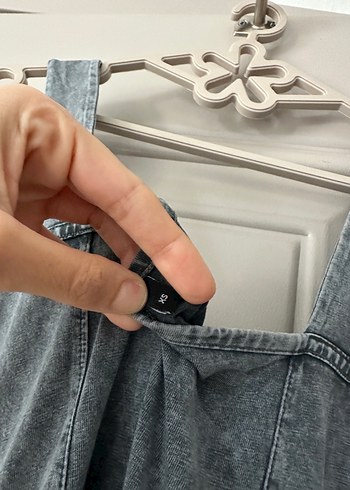 Gri Uzun Askılı Kadın Elbise - Görsel 4