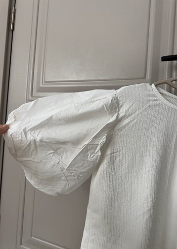 Beyaz Keten Kadın Bluz - Görsel 2