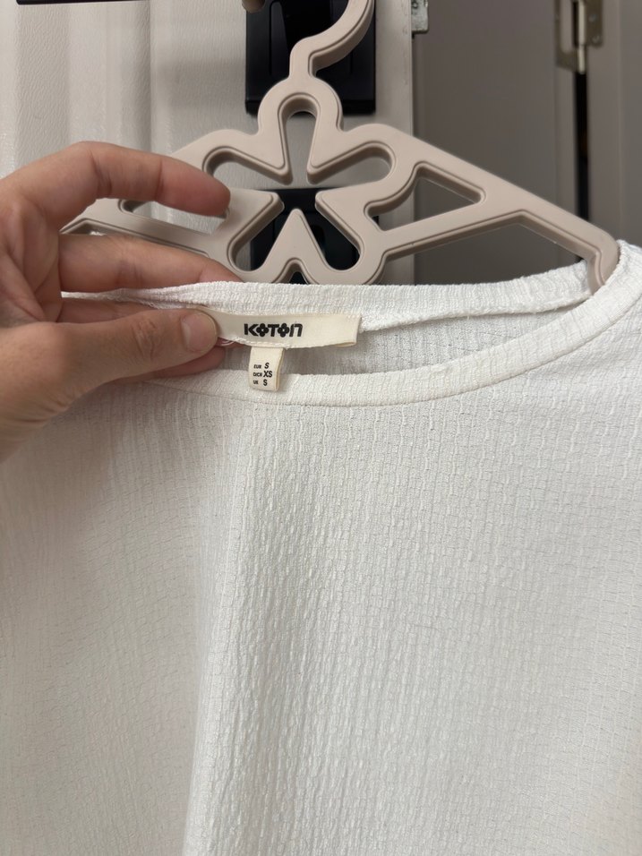 Beyaz Keten Kadın Bluz - Görsel 4