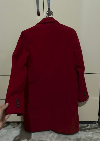 Kırmızı Midi Kadın Kaban - Görsel 2