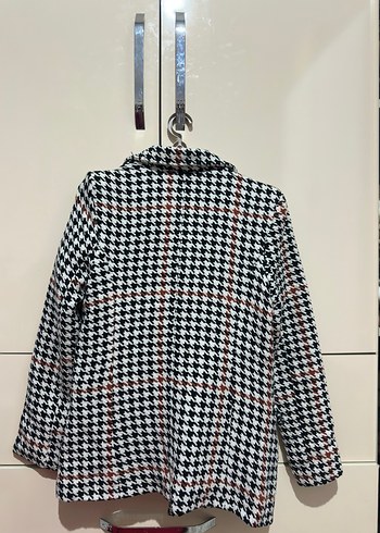 Kadın Siyah Ekose Tokalı Blazer Ceket - Görsel 3