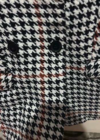 Kadın Siyah Ekose Tokalı Blazer Ceket - Görsel 5