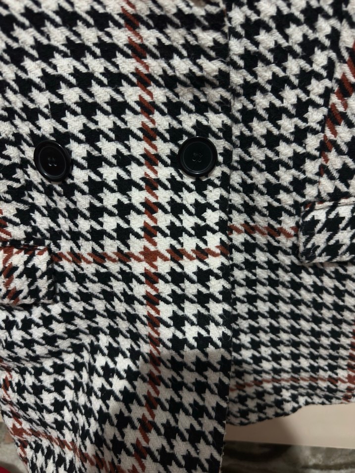 Kadın Siyah Ekose Tokalı Blazer Ceket - Görsel 5