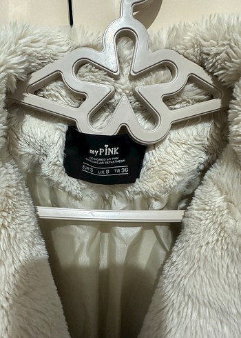 Beyaz Uzun Peluş Kadın Kaban - Görsel 4