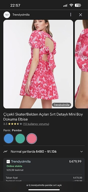 Pembe elbise
