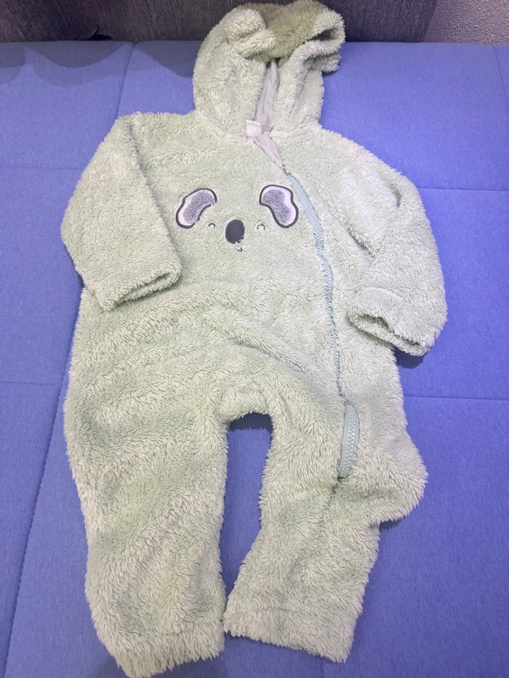 Yeşil Peluş Bebek Tulumu - Görsel 3