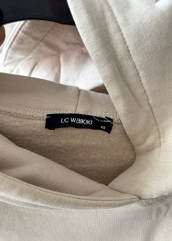 Bej Kadın Kapüşonlu Sweatshirt - Görsel 3