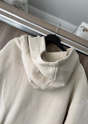 Bej Kadın Kapüşonlu Sweatshirt - Görsel 2