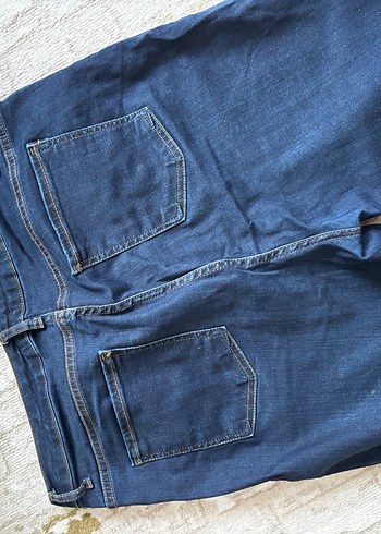 Kadın Lacivert dar Kesim Midi Kot Pantolon - Görsel 4