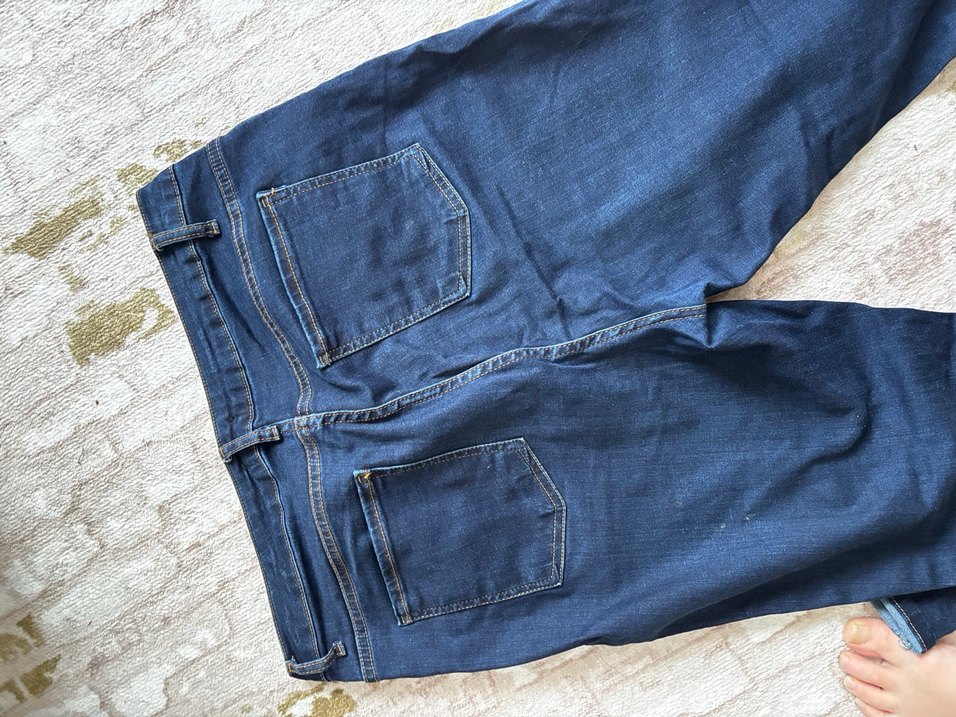 Kadın Lacivert dar Kesim Midi Kot Pantolon - Görsel 4