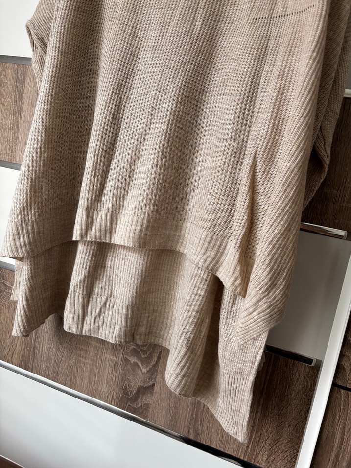 Bej Kadın Uzun Triko Boğazlı Kazak - Görsel 2