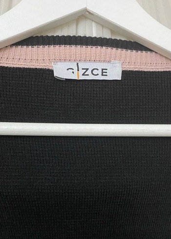 İnci Düğmeli Siyah Uzun Kadın Hırka - Görsel 2