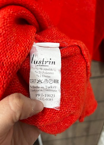 Kırmızı Kadın Uzun Kollu Triko Kazak - Görsel 4
