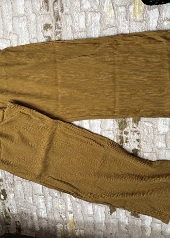 Kadın Kahverengi Bol Kesim Keten Pantolon - Görsel 4