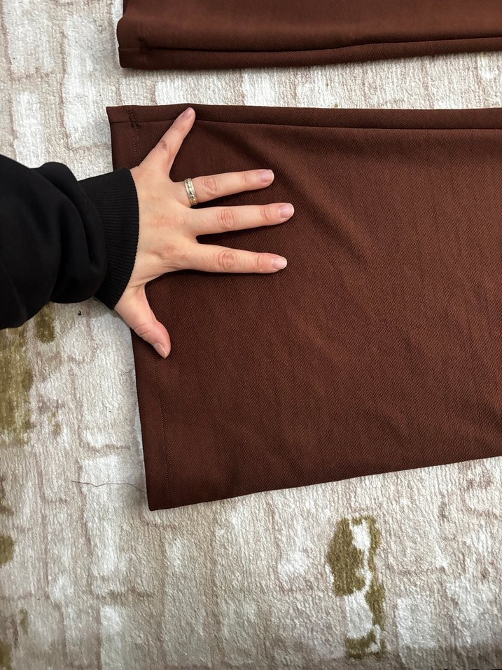 Kadın Kahverengi Bol Kesim Uzun Pamuklu Pantolon - Görsel 3